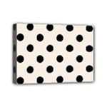 Polka Dots - Black on Linen Mini Canvas 7  x 5  (Stretched)