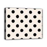 Polka Dots - Black on Linen Canvas 10  x 8  (Stretched)