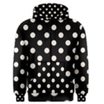 Polka Dots - Linen on Black Men s Zipper Hoodie