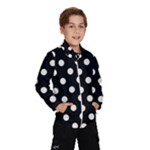 Polka Dots - Linen on Black Wind Breaker (Kids)