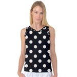 Polka Dots - Linen on Black Women s Basketball Tank Top