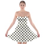 Polka Dots - Black on Ivory Strapless Bra Top Dress