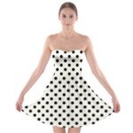 Polka Dots - Black on Ivory Strapless Bra Top Dress