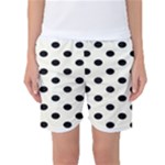 Polka Dots - Black on Ivory Women s Basketball Shorts