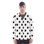 Polka Dots - Black on Ivory Hooded Wind Breaker (Men)