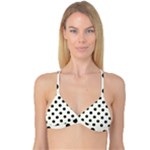 Polka Dots - Black on Ivory Reversible Tri Bikini Top