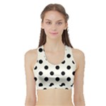 Polka Dots - Black on Ivory Women s Sports Bra with Border