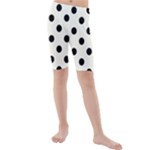 Polka Dots - Black on Ivory Kid s Mid Length Swim Shorts