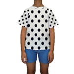 Polka Dots - Black on Ivory Kid s Short Sleeve Swimwear