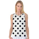 Polka Dots - Black on Ivory Women s Basketball Tank Top