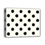 Polka Dots - Black on Ivory Deluxe Canvas 14  x 11  (Stretched)