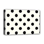 Polka Dots - Black on Ivory Deluxe Canvas 18  x 12  (Stretched)