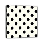 Polka Dots - Black on Ivory Mini Canvas 6  x 6  (Stretched)