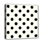 Polka Dots - Black on Ivory Mini Canvas 8  x 8  (Stretched)