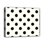 Polka Dots - Black on Ivory Canvas 10  x 8  (Stretched)