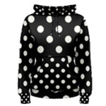 Polka Dots - Ivory on Black Women s Pullover Hoodie