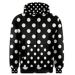 Polka Dots - Ivory on Black Men s Zipper Hoodie