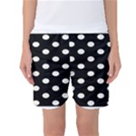 Polka Dots - Ivory on Black Women s Basketball Shorts