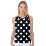 Polka Dots - Ivory on Black Women s Basketball Tank Top