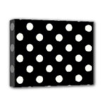 Polka Dots - Ivory on Black Deluxe Canvas 14  x 11  (Stretched)