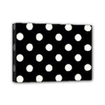 Polka Dots - Ivory on Black Mini Canvas 7  x 5  (Stretched)