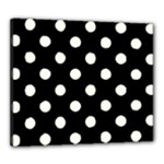 Polka Dots - Ivory on Black Canvas 24  x 20  (Stretched)