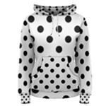 Polka Dots - Black on White Smoke Women s Pullover Hoodie