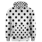 Polka Dots - Black on White Smoke Men s Zipper Hoodie