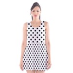 Polka Dots - Black on White Smoke Scoop Neck Skater Dress