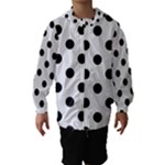 Polka Dots - Black on White Smoke Hooded Wind Breaker (Kids)