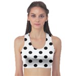 Polka Dots - Black on White Smoke Women s Sports Bra