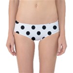 Polka Dots - Black on White Smoke Classic Bikini Bottoms