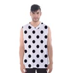 Polka Dots - Black on White Smoke Men s Basketball Tank Top