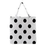 Polka Dots - Black on White Smoke Grocery Tote Bag