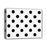 Polka Dots - Black on White Smoke Deluxe Canvas 14  x 11  (Stretched)