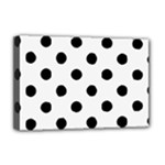 Polka Dots - Black on White Smoke Deluxe Canvas 18  x 12  (Stretched)