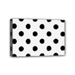 Polka Dots - Black on White Smoke Mini Canvas 6  x 4  (Stretched)