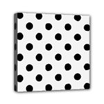 Polka Dots - Black on White Smoke Mini Canvas 6  x 6  (Stretched)