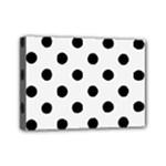 Polka Dots - Black on White Smoke Mini Canvas 7  x 5  (Stretched)