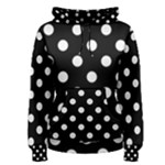 Polka Dots - White Smoke on Black Women s Pullover Hoodie