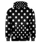 Polka Dots - White Smoke on Black Men s Zipper Hoodie