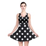 Polka Dots - White Smoke on Black Reversible Skater Dress