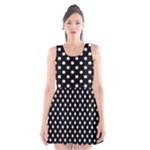 Polka Dots - White Smoke on Black Scoop Neck Skater Dress