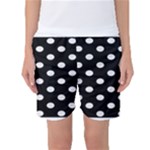 Polka Dots - White Smoke on Black Women s Basketball Shorts