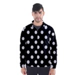 Polka Dots - White Smoke on Black Wind Breaker (Men)