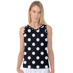 Polka Dots - White Smoke on Black Women s Basketball Tank Top