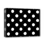 Polka Dots - White Smoke on Black Deluxe Canvas 14  x 11  (Stretched)