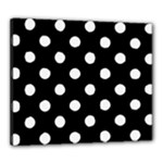 Polka Dots - White Smoke on Black Canvas 24  x 20  (Stretched)