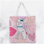 Cute Cat Character Grocery Tote Bag