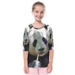 Panda Kids  Quarter Sleeve Raglan Tee